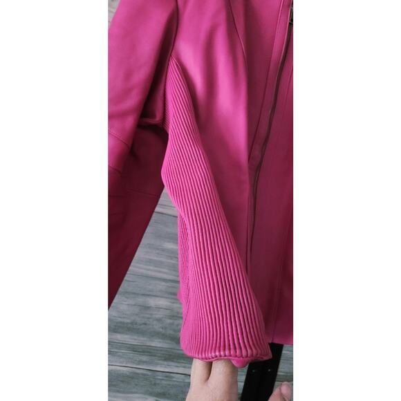 Mason & Cooper Women's Moto Leather Jacket Pink Size 4XL - Picture 6 of 12